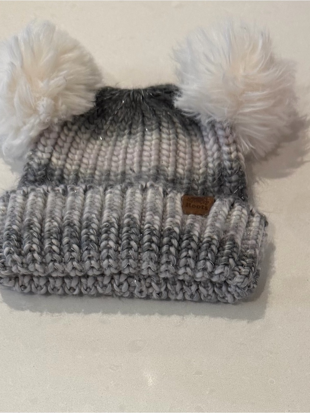 Roots 6-18m Kids' Gray Ombre Pom-Pom Beanie